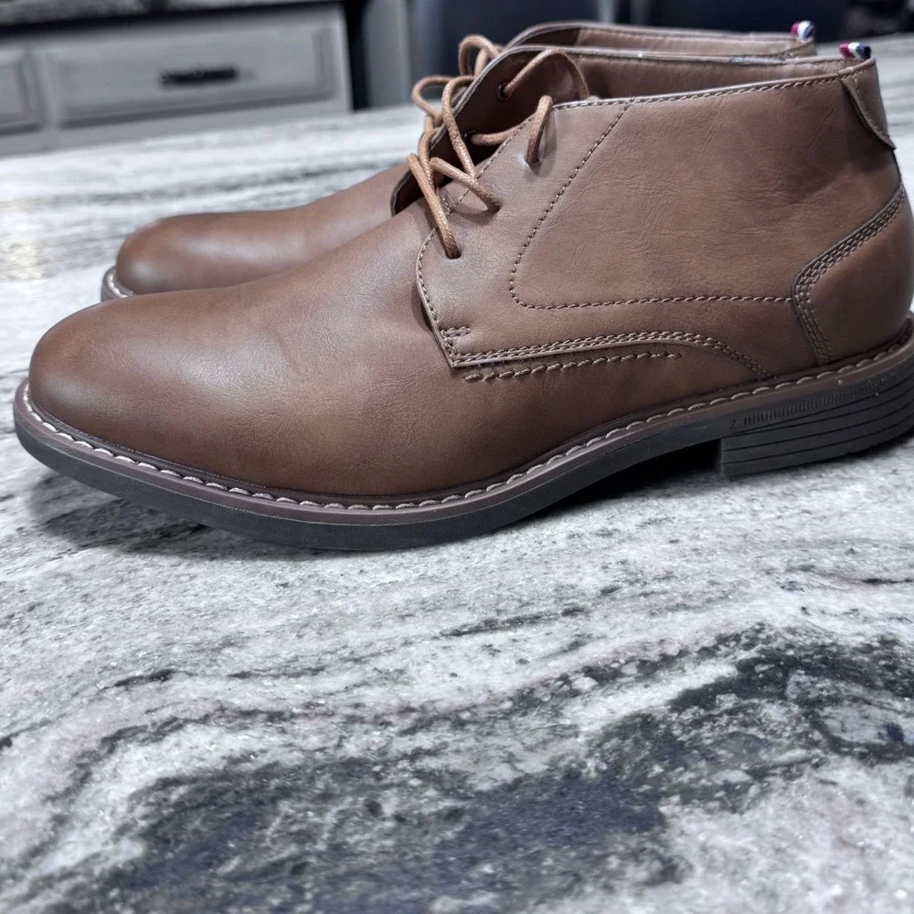 Saddlebred Chukka Boots Faux Leather Brown Mens 8.5 Business Casual Classic